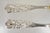 Vintage Italian Baroque Style Epns Silver & Gold Plated Serving Spoon & Fork Set For Sale - Image 4 of 10