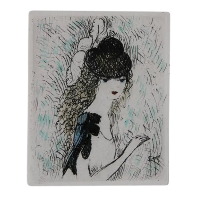 Le Chapeau sur les Yeux Marie Laurencin (After) French (1885–1956) Color Etching Image Size: 3.5 x 3 inches Size: 9.5 in....