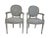 Wood 1920s Louis XVI Style Grey Painted Country Fauteuils in Grey Gingham - a Pair For Sale - Image 7 of 7