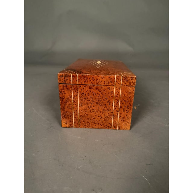 French 19th Century Burl Elm Jewelry Box With Bone Inlay, Circa 1890 For Sale In Indianapolis - Image 6 of 12