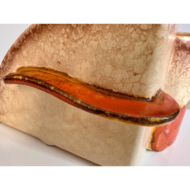 Antique Art Deco Sculptural Ceramic Desk Utensil or Pen Stand with Mail Holder, Germany, 1920s For Sale - Image 4 of 18