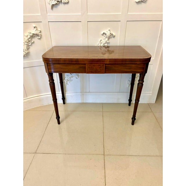 Antique George III Mahogany Inlaid Card Table, 1800 For Sale - Image 10 of 10