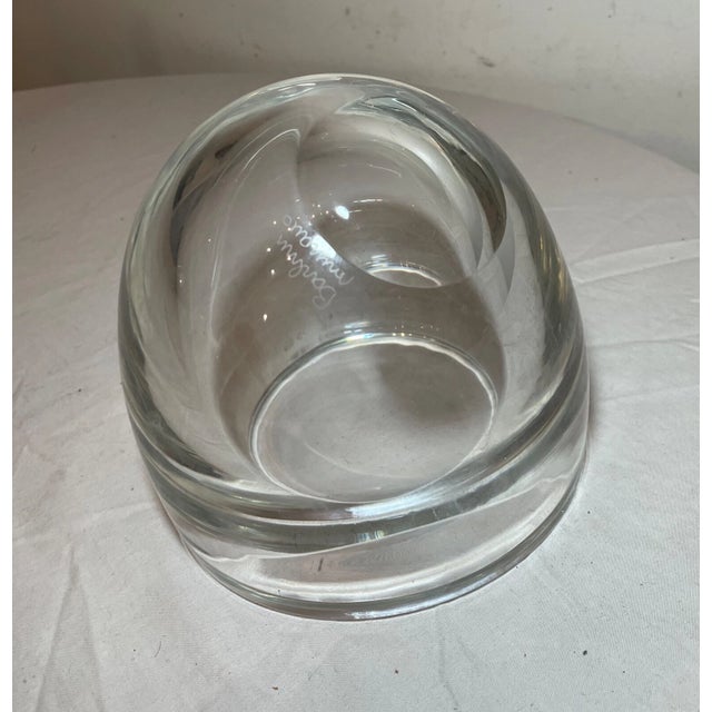 Vintage Alfredo Barbini Murano Hand Blown Colorless Glass Sphere Vase Sculpture For Sale - Image 12 of 12