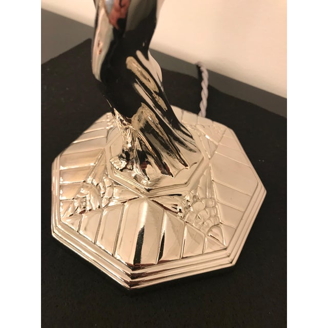 Metal French Art Deco Table Lamp by Muller Frères Luneville For Sale - Image 7 of 13