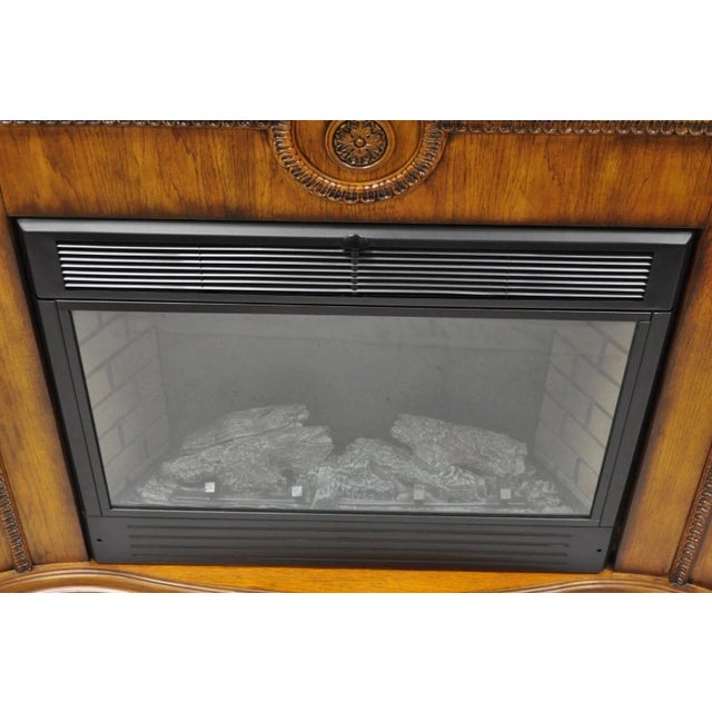 Twin Star International 62" Cherry Wood Empire Style Heater Tv Stand Fireplace For Sale In Philadelphia - Image 6 of 11