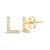 Expertly crafted to symbolize individuality and grace, this exquisite "L" initial stud earring is fashioned from radiant...