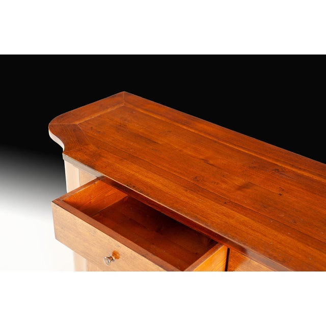 Handcrafted Italian Solid Walnut Sideboard For Sale - Image 4 of 4