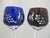 Bohemian Cobalt Blue & Red Grape Cut Crystal 8 1/2" Hock Wine Glass Pair For Sale - Image 9 of 15