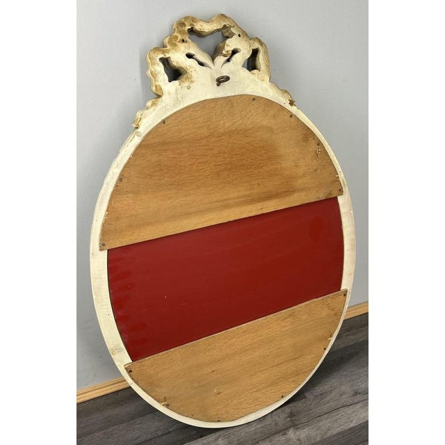 Cream Vintage French Carved Wall Mirror For Sale - Image 8 of 9