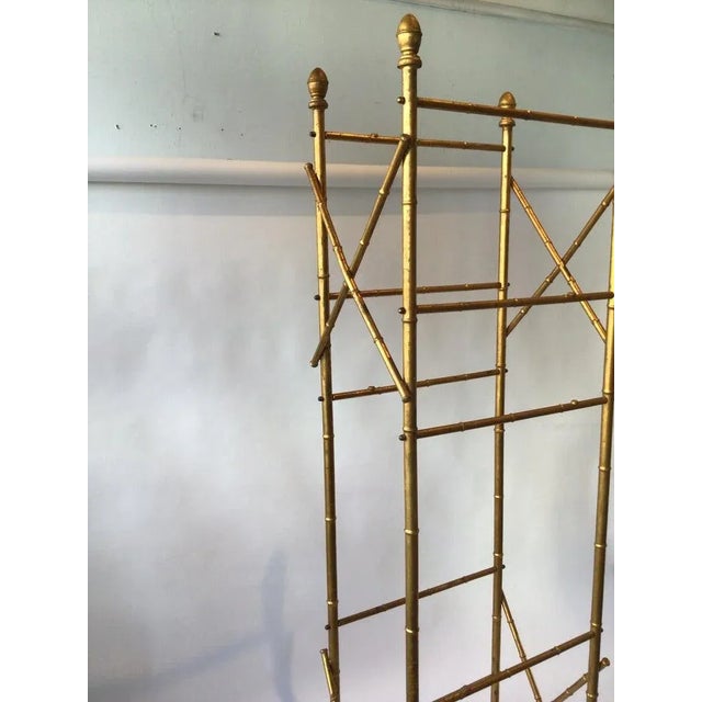 2000 - 2009 Faux Bamboo Gilt Metal Etagere For Sale - Image 5 of 10