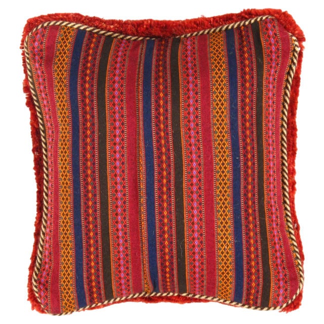 This Gabbeh pillow is made of high-quality LAMBS WOOL The piece was crafted with good workmanship. Gabbeh rugs are made by...