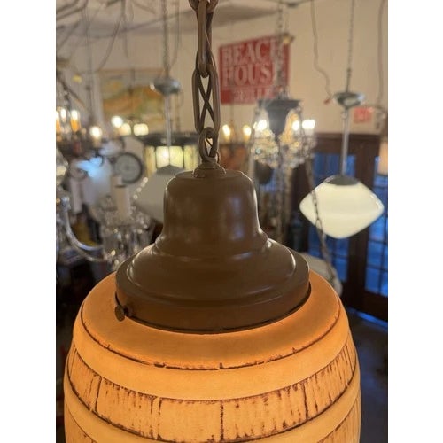 1940s Vintage 1940s Root Beer Barrel Pendant Ceiling Light Rewired For Sale - Image 5 of 12