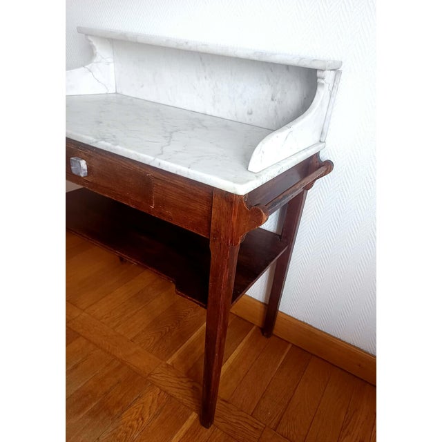 Country House Dressing Table in Wood and Marble, 1940s For Sale - Image 4 of 11