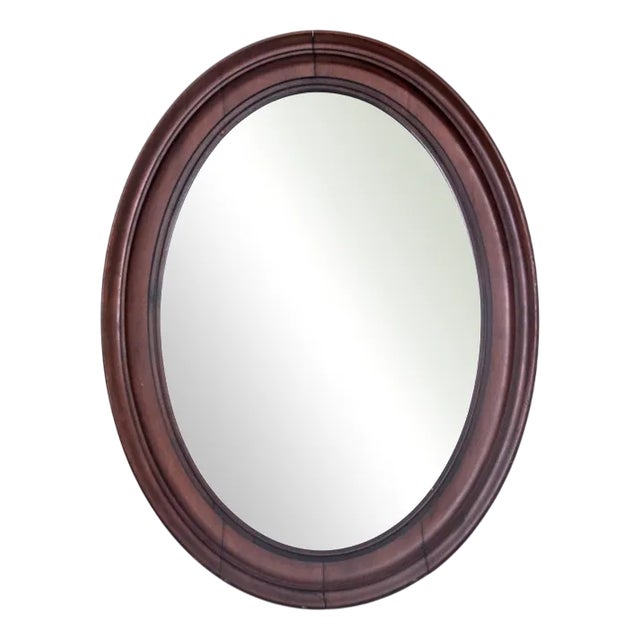 Late 19th Century Oval Mirror in a Mahogany Frame, Northern Europe For Sale