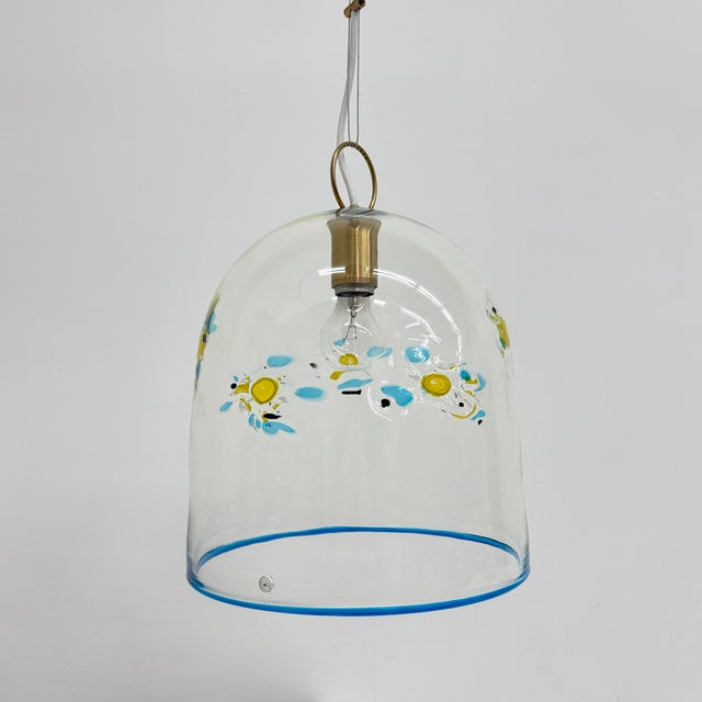 Mid-Century Glass Hanging Lamp with Flowers from La Murrina, Italy, 1970s For Sale - Image 4 of 18