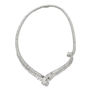40 Carat Marquise and Baguette Cut Diamond Chandelier Platinum Choker Necklace