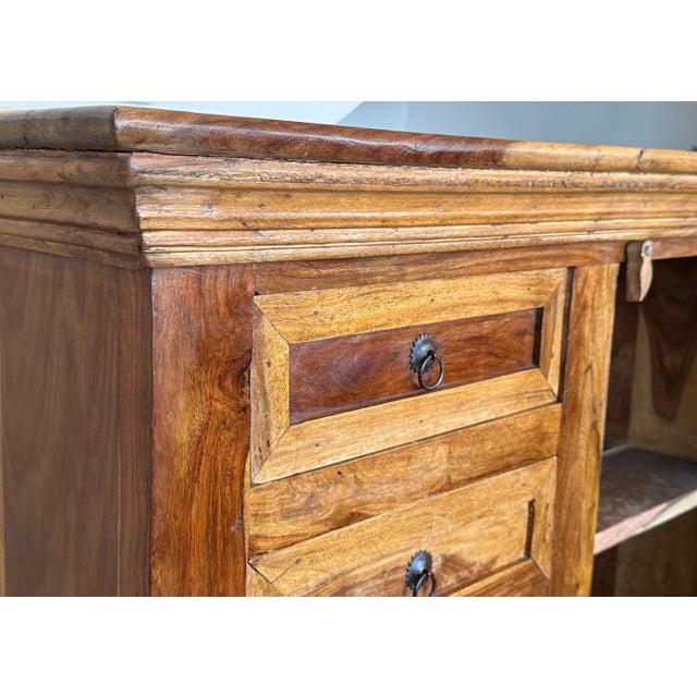 Wood Antique Spanish Solide Olive Locking Pie or Larder Cabinet For Sale - Image 7 of 18