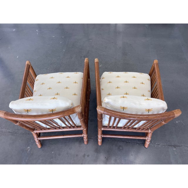 McGuire San Francisco Rattan Lounge Chairs, a Pair For Sale - Image 9 of 12