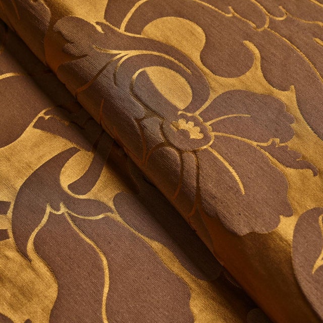 Schumacher Sample - Schumacher Dandridge Damask Fabric in Apollo Bronze For Sale - Image 4 of 4