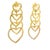 1990s Pair of 18k Gold Diamond Heart Cascade Chandelier Earrings, 3 Carats For Sale - Image 10 of 13