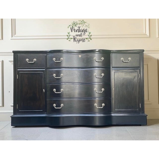 Vintage Black Mahogany Hepplewhite Buffet For Sale - Image 6 of 14