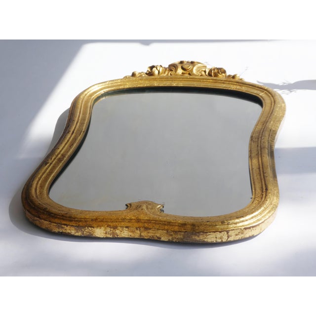 Vintage Italian Gold Gilt Scalloped Mirror, 1920s For Sale - Image 4 of 12
