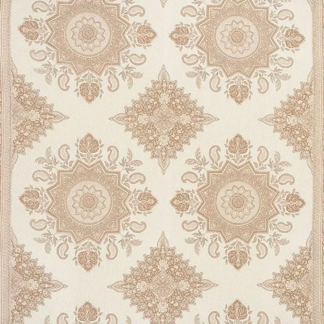 Boho Chic Schumacher X Mark D. Sikes Montecito Medallion in Neutral Fabric For Sale - Image 3 of 3