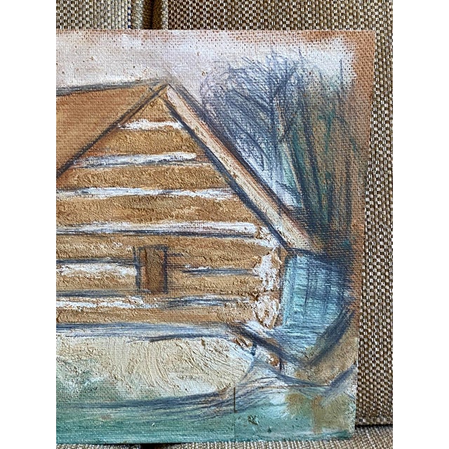 Circa 1974 Cabin House Portrait Mixed-Media Painting by Outsider Artist Jimmy Lee Sudduth For Sale - Image 6 of 13