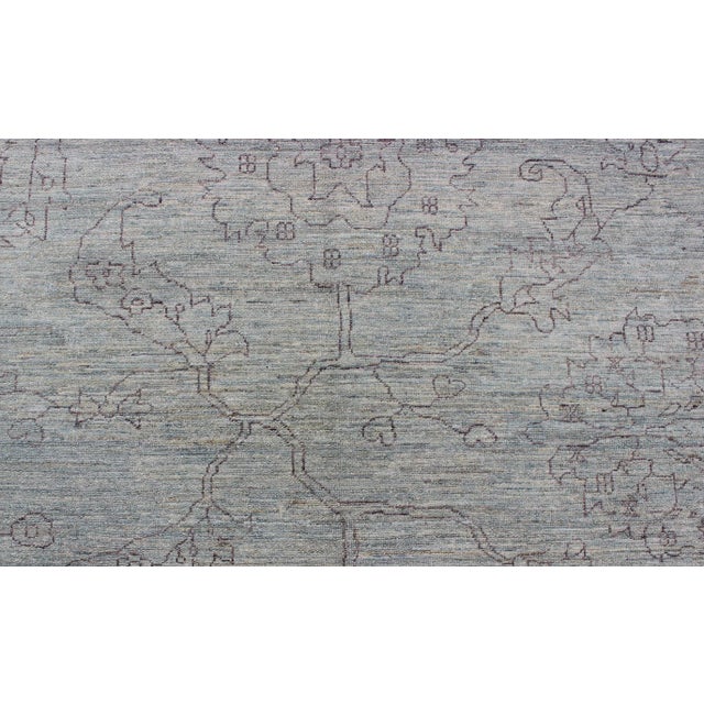Keivan Woven Arts Finely Made Transitional Rug in Light Blue & Lavender Highlights For Sale - Image 11 of 12