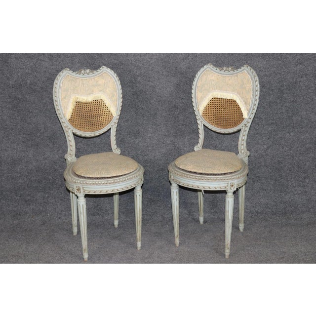 Wood Set French Louis XVI Maison Krieger Cane Walnut Upholstered 5 Piece Parlor Set For Sale - Image 7 of 13