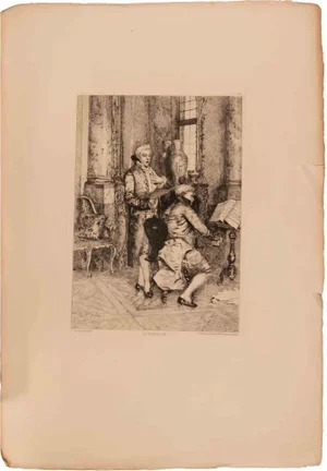 Juan Antonio Gonzales, La Répetition, Etching, Late 19th Century