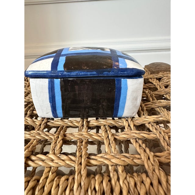 Vintage Aldo Londi Bitossi Italian Mondrian Ceramic Box Featuring Stylized Horse Head For Sale - Image 9 of 18