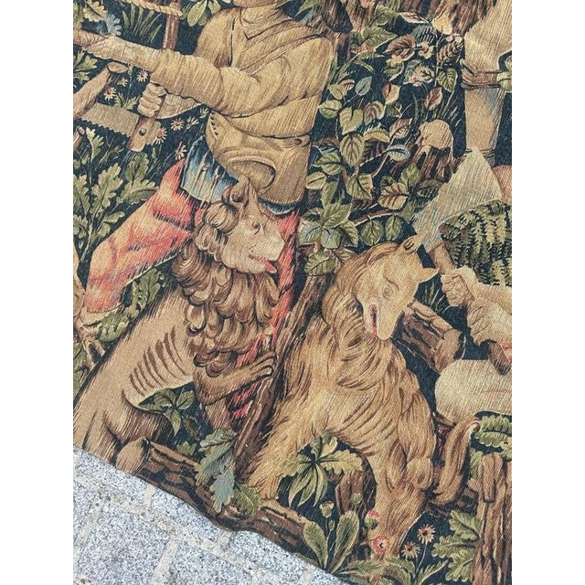 Vintage French Screen Printed Tapestry, 1950s For Sale - Image 13 of 18