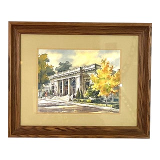 1980s L Veeder-Watercolor-Us Post Office Birmingham, Alabama For Sale