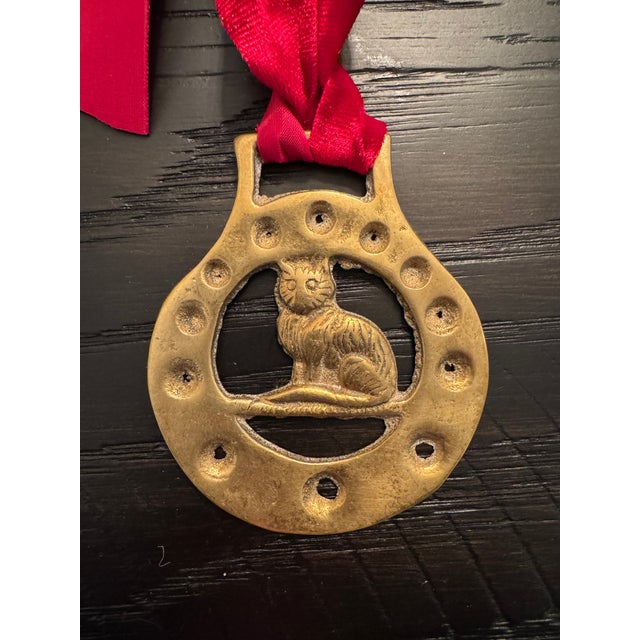 English Vintage English Horse Brass Ornament For Sale - Image 3 of 3