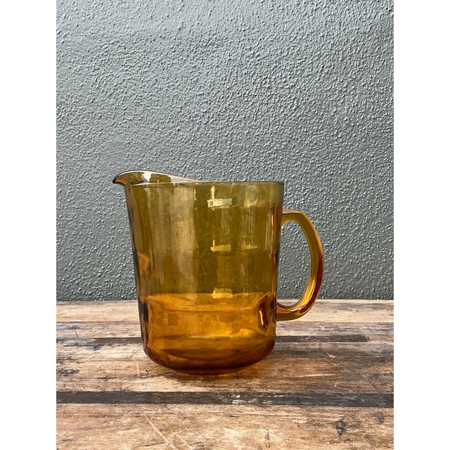 Vintage Amber Glass Pitcher For Sale - Image 12 of 12