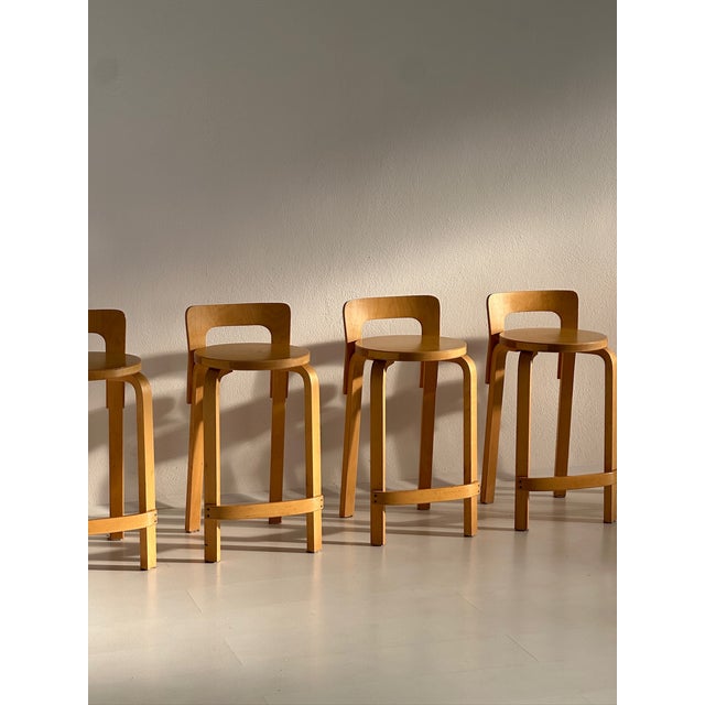 Vintage K65 Stools by Alvar Aalto for Artek, 1980s, Set of 5 For Sale - Image 16 of 18
