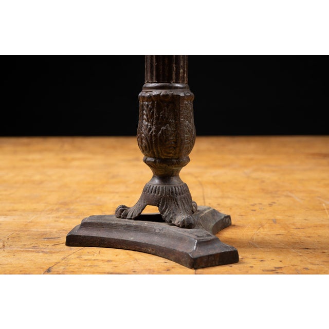 Vintage Cast Metal Pedestal Jardinière With Sculptural Stag Handles For Sale - Image 9 of 11