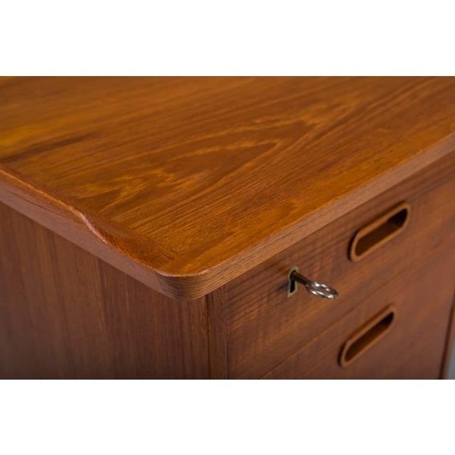 Mid-Century Danish Freestanding Teak Desk with Raised Lip Edge, 1960s For Sale - Image 11 of 18