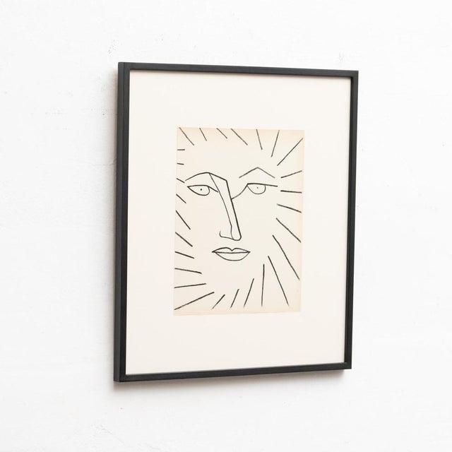 François Gilot original lithograph 'Portrait of a Woman'. From the poetry book "Pages d'Amour" by André VERDET, editions...