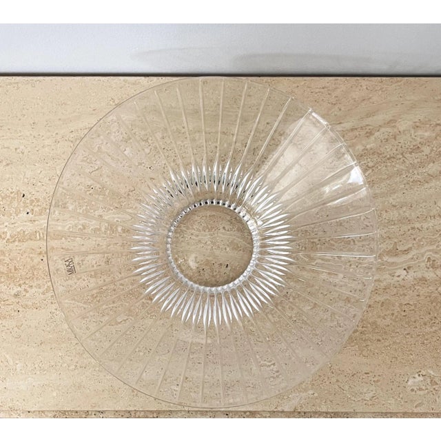 Vintage Mid-Century Mikasa Crystal Bowl. Gorgeous modern lines and ribbed design. Made in West Germany, original sticker...