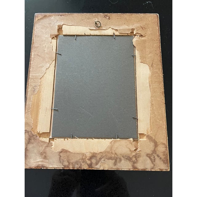 1900 - 1909 Folk Art Pyro Art Frame With Original Duck Print Marked 1908 For Sale - Image 5 of 5