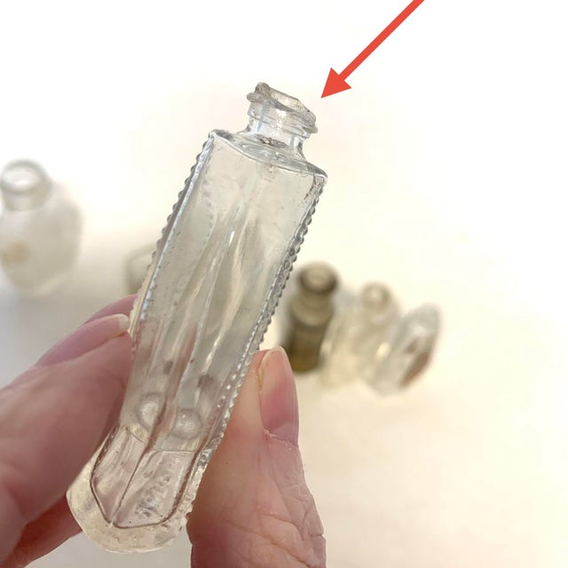 Early 20th Century Clear Glass Miniature Bottle Set of 7 For Sale - Image 4 of 12