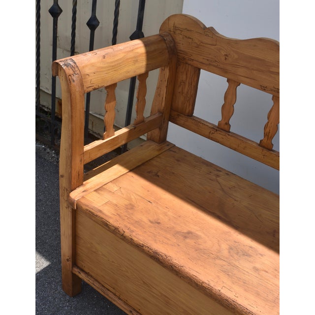 Pine and Oak Storage Bench or Settle For Sale In Baltimore - Image 6 of 14