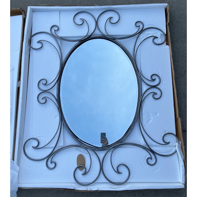 Silver Metal Mirror With Scroll Work For Sale - Image 17 of 18