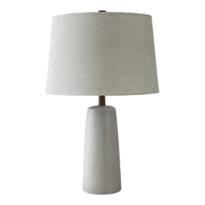 Jane and Gordon Martz Minimalist Table Lamp in Ceramic and Walnut