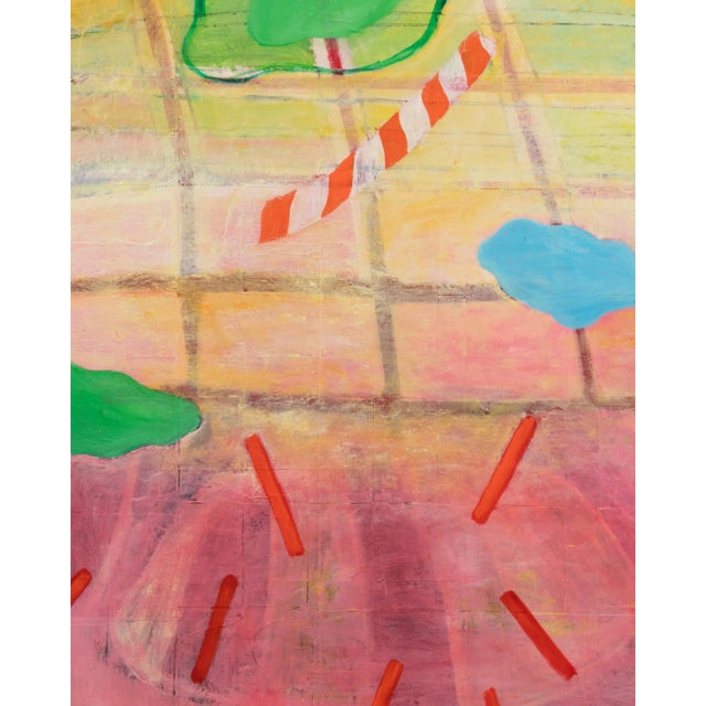 Mid-Century Modern Large Colorful Vintage Abstract Mixed Media Painting 4' X 6' For Sale - Image 3 of 8