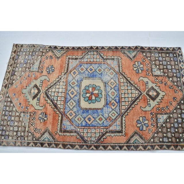 1950s Kitchen Decor Oushak Area Carpet For Sale - Image 5 of 10