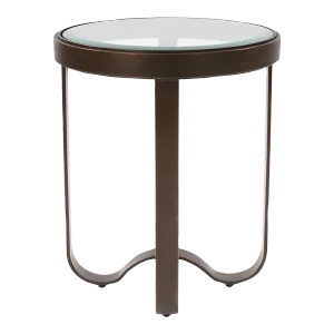 Round Flat Bar Metal Side Table