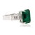 18k White gold ring with 4.85 carat top gem quality Zambian emerald and 6 colorless emerald cut diamonds weighing 1.18...